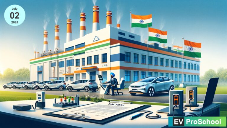 Electric car with lease agreement, calculator, and rupee symbols against a backdrop of iconic Indian architecture, representing the EV industry's financial aspect in India