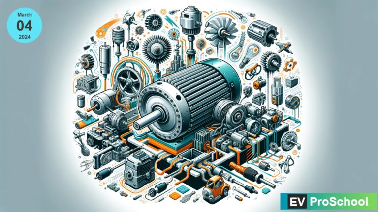 Infographic detailing the structure and functionality of electric motors, highlighting key components and principles of operation