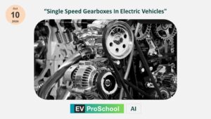 An electric vehicle drivetrain system showcasing a simplified single-speed gearbox, highlighting the efficiency and smooth power delivery of EV technology